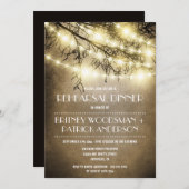 ヴィンテージの素朴な木のリハーサルの夕食の招待状 招待状 (正面/裏面)