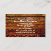 ヴィンテージの素朴な木製の板の大工仕事の木工業 名刺 (裏面)