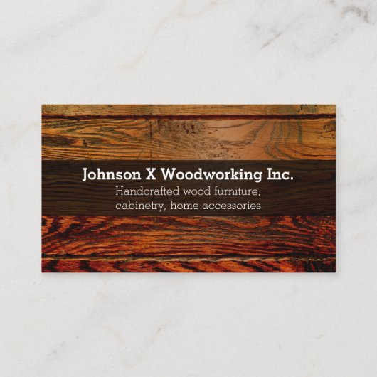 ヴィンテージの素朴な木製の板の大工仕事の木工業 名刺 (正面)