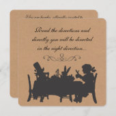 ヴィンテージの素朴な気違いの帽子屋のお茶会の誕生日 招待状 (正面/裏面)