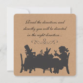 ヴィンテージの素朴な気違いの帽子屋のお茶会の誕生日 招待状 (正面)