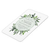 ヴィンテージの素朴な水の色の葉の結婚フレーム マグネット (左側)