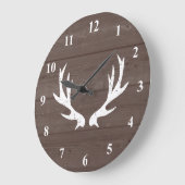 ヴィンテージの素朴な狩りのシカの枝角の木製の柱時計 ラージ壁時計 (傾斜)