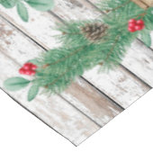 ヴィンテージの素朴な白い木の木星クリスマス テーブルクロス (アングル)