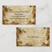 ヴィンテージの素朴な花の名刺 名刺 (正面/裏面)