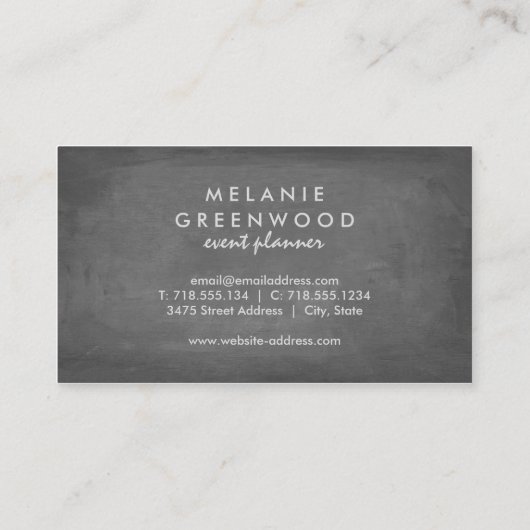 ヴィンテージの素朴な花模様の黒板 名刺 (裏面)