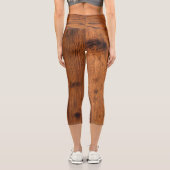 ヴィンテージの素朴な茶色の焦げた木材 カプリレギンス (裏面)