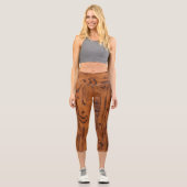 ヴィンテージの素朴な茶色の焦げた木材 カプリレギンス (正面)