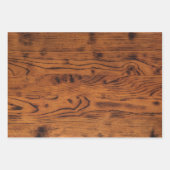 ヴィンテージの素朴な茶色の焦げた木材 ラッピングペーパーシート (正面2)