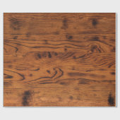 ヴィンテージの素朴な茶色の焦げた木材 ラッピングペーパー (フラット)