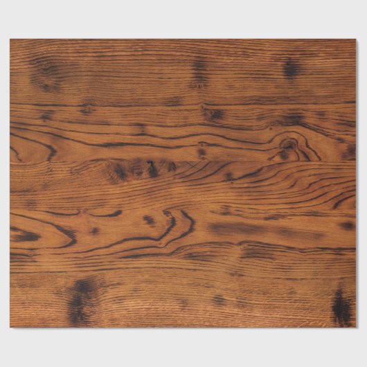 ヴィンテージの素朴な茶色の焦げた木材 ラッピングペーパー (フラット)