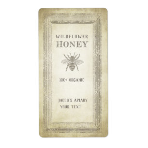 ヴィンテージの素朴な蜂の蜜の瓶 ラベル