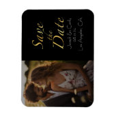 ヴィンテージの素朴な金ゴールドと黒の日付写真を保存 マグネット (縦)