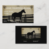 ヴィンテージの素朴な馬の名刺農場か牧場 名刺 (正面/裏面)