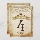 ヴィンテージの素朴国のテーブル番号カード ポストカード (正面/裏面)