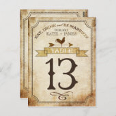 ヴィンテージの素朴国のテーブル番号カード ポストカード (正面/裏面)