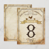 ヴィンテージの素朴国のテーブル番号カード ポストカード (正面/裏面)