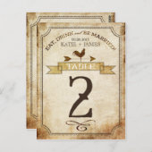 ヴィンテージの素朴国のテーブル番号カード ポストカード (正面/裏面)