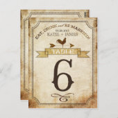 ヴィンテージの素朴国のテーブル番号カード ポストカード (正面/裏面)