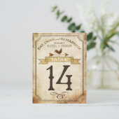 ヴィンテージの素朴国のテーブル番号カード ポストカード (スタンド正面)