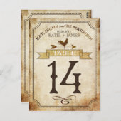 ヴィンテージの素朴国のテーブル番号カード ポストカード (正面/裏面)