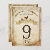 ヴィンテージの素朴国のテーブル番号カード ポストカード (正面/裏面)