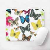 ヴィンテージの紫系統の黄色のカラフルの蝶 マウスパッド (マウス)