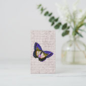 ヴィンテージの紫色および金ゴールドの蝶イラストレーション 名刺 (スタンド正面)