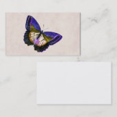 ヴィンテージの紫色および金ゴールドの蝶イラストレーション 名刺 (正面/裏面)