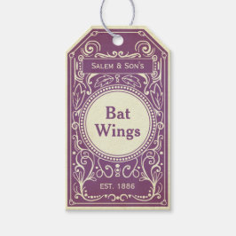 ヴィンテージの紫色のこうもりによっては薬剤師のラベルが飛びます ギフトタグ