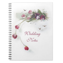 ヴィンテージの紫色のスイートピーのノート