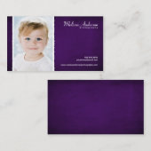 ヴィンテージの紫色のスタジオのポートレートのカメラマン 名刺 (正面/裏面)