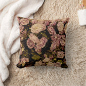 ヴィンテージの紫色のバラのトスの枕 クッション (ブランケット)