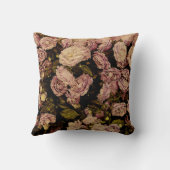 ヴィンテージの紫色のバラのトスの枕 クッション (裏面)