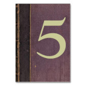 ヴィンテージの紫色の本のテーブル数カード テーブルナンバー (正面)