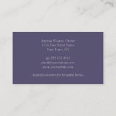 ヴィンテージの紫色の灰色の花のダマスク織の名刺 名刺 (裏面)