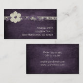 ヴィンテージの紫色の白いビーズおよびレースの名刺 名刺 (正面/裏面)