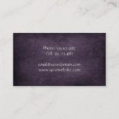 ヴィンテージの紫色の白いビーズおよびレースの名刺 名刺 (裏面)