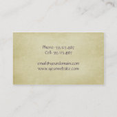 ヴィンテージの紫色の白いビーズおよびレースの名刺 名刺 (裏面)