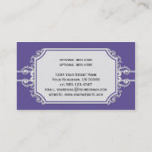 ヴィンテージの紫色の白の渦巻 名刺 (裏面)