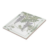 ヴィンテージの紫色の藤の緑はつる植物を残します タイル (側面)