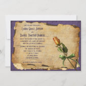 ヴィンテージの紫色の金ゴールドフレームの写真の結婚式の招待II 招待状 (裏面)