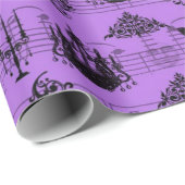 ヴィンテージの紫色ハロウィン ラッピングペーパー (ロールコーナー)