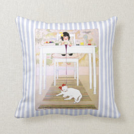 ヴィンテージの紫色Oops猫の枕 クッション