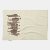 ヴィンテージの紳士の19世紀の人のファッションのブラウンベージュ色 キッチンタオル (横)