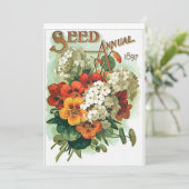 ヴィンテージの組み合わせ花のシードパケット 招待状 (スタンド正面)