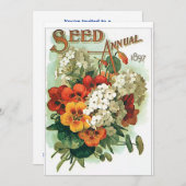 ヴィンテージの組み合わせ花のシードパケット 招待状 (正面/裏面)