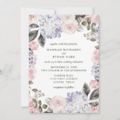 ヴィンテージの結婚する黙した水彩画の花柄| 招待状 (正面)