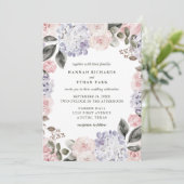 ヴィンテージの結婚する黙した水彩画の花柄| 招待状 (スタンド正面)