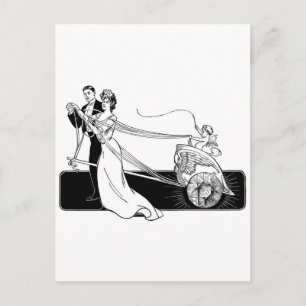 ヴィンテージの結婚式のカップル ポストカード